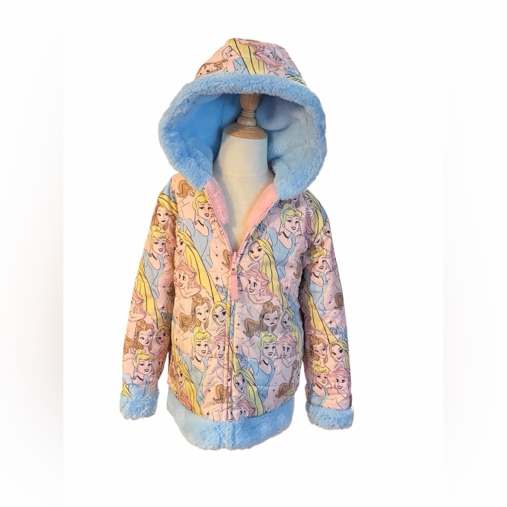 Disney Princess Puffer Jacket - Pink and Blue